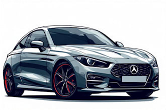 make amazing vector car portrait form your car
