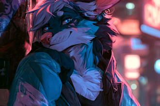 draw furry art, fursona, furry avatar, furry pfp and anthro art