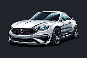 make amazing vector car portrait form your car