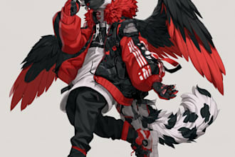 draw furry art fursona, protogen, anthro character oc