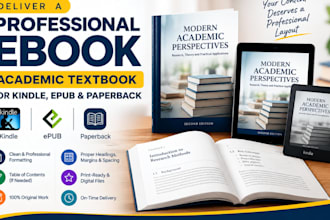 format ebook academic textbook journal workbook for kindle epub pdf publishing