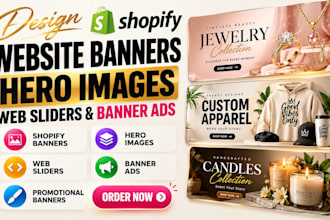design shopify website banners hero images web sliders and shopify banner ads