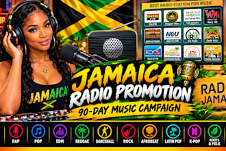 promote hiphop,rap,pop,edm,reggae,dancehall, rock,afrobeat song to jamaica radio