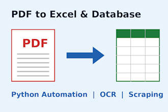 extract PDF, invoice and table data to excel or database with python