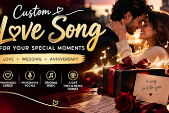 custom love song, love song gift, wedding song, anniversary song, songwriting
