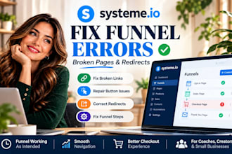 fix systeme io funnel errors, broken pages and redirects