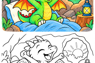 design a childrens book cover and format your coloring book