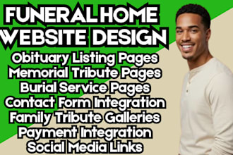 design funeral home website obituary website memorial website in 72 hours