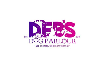 make fun lines incorporating dogs logo for grooming
