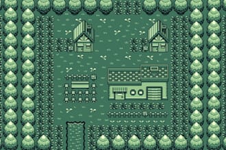 draw gameboy style character sprite, rpg portrait, game asset, scenes background