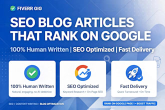 write SEO blog articles and product descriptions that rank