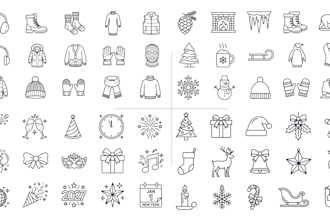 design beautiful thematic icon bundles for ecommerce and holidays