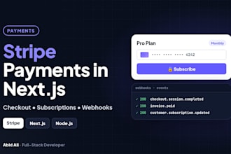 integrate stripe checkout, subscriptions and webhooks in your nextjs app