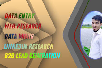do data entry, data, web research and linkedin leads