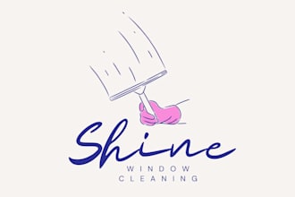 make super creative cleaning maintenance logo
