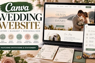 design custom canva wedding website with rsvp and invitation