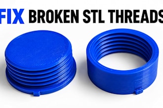 repair broken stl threads screw holes and snaps fits for 3d printing