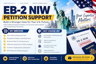 draft an eb2 niw visa petition with cover write business plan for eb2 niw