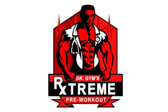 design aggressive pre workout logo for gym fitness artwork
