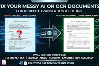 format and clean up your scanned document after ocr or ai to match source