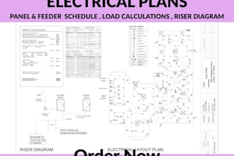 do electrical drawing, floor plan , load calculations panel schedule in autocad