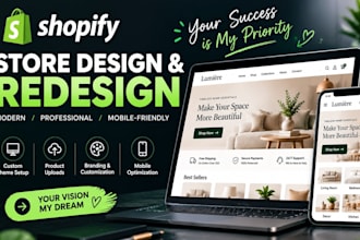 do shopify store design and redesign, shopify website design and SEO
