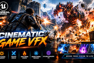create cinematic game vfx, niagara effects, combat effects
