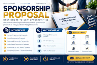write a sponsorship business proposal for financial and sponsorship proposal