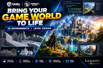 create 3d game level design in unity and unreal engine