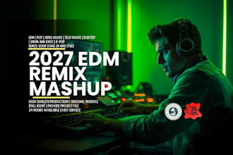 dj remix or mashup into edm, house, techno, trap, pop and more