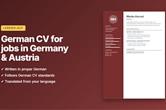 write or translate your resume, CV and cover letter in english or german