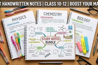 provide neat handwritten study notes for class 10,11 and 12th