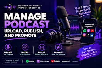 manage podcast, upload, publish, and promote