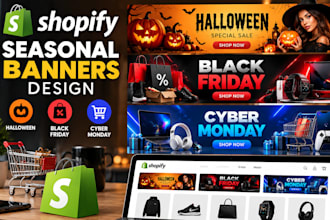 design shopify halloween black friday cyber monday sales banners