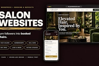 create beauty hair salon, spa, barbershop, makeup website