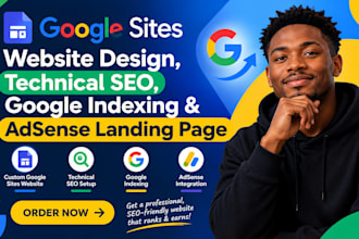 google sites website design technical SEO, gogle indexing  adsense landing page
