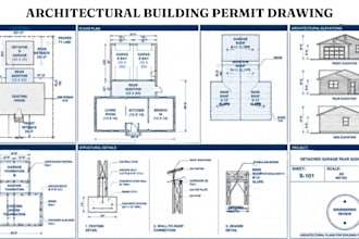 draw and stamp architectural floor plans elevations for building permit approval