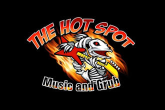 design amazing hot spot music and grub logo