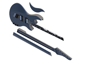 create custom electric guitar body cad, bass, laser cnc
