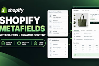 set up shopify metafields, metaobjects and dynamic product pages