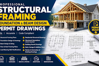 design structural framing foundation beam and permit drawings