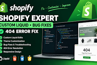 fix shopify theme customization shopify custom liquid and error 404