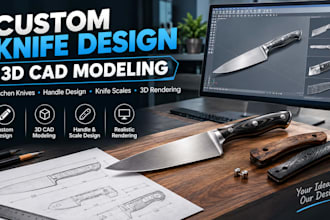 create custom knife design, 3d knife cad design