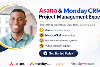 asana virtual assistant monday, asana workflow, integration, project management