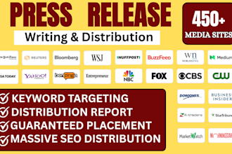 do press release writing, press release distribution and publish press release