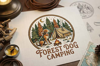 do forest dog camping logo