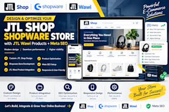 design jtl shop design, jtl wawi products meta SEO or jtl shop shopware store