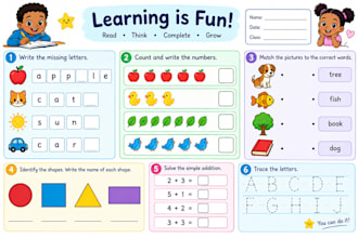 do children activity books learning sheet coloring book  educational book