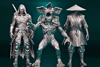 sculpt 3d model, figure, toy character for 3d printing
