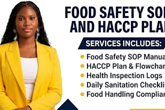 write food safety sops, haccp plans, and health inspection logs for food trucks